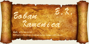 Boban Kamenica vizit kartica